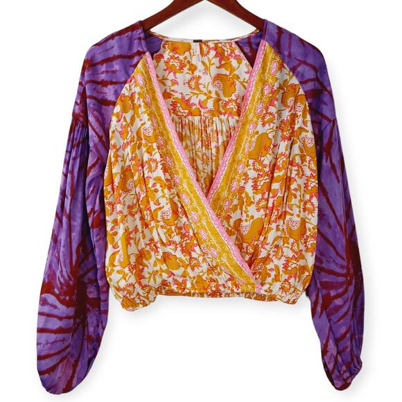 Free People SZ XS Cruisin Together Surplice Top OB948207 - Picture 2 of 7